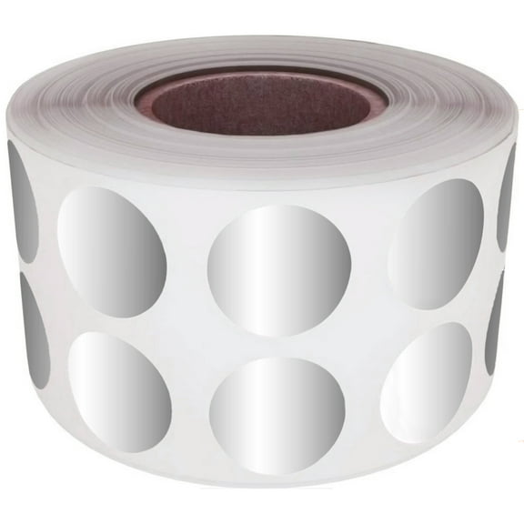 Royal Green Metallic Stickers 1/2 inch Silver Label Roll 13mm - 1080 Pack