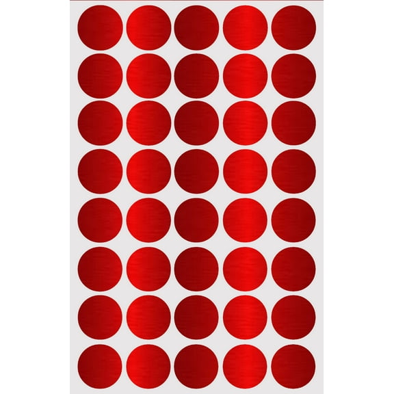Royal Green Metallic Stickers Color Code Label Dots for Labeling 3/4 inch in Metallic Red, 600 Pack