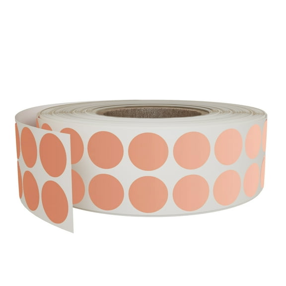 Royal Green Metallic Stickers Roll 11/16 Round Circle Labels 17mm in Rose Gold - 1220 Pack