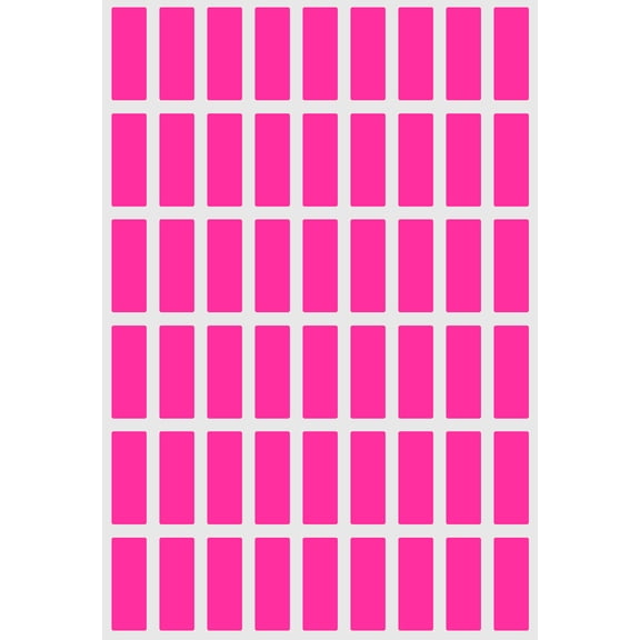 Royal Green Mini Color Stickers Rectangular Pricing Tags 1 inch x 3/8 inch in Neon Pink, 5400 Pack