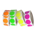 thumbnail image 1 of Royal Green Neon Labels Circle Stickers 1.25 inch ( 30mm ) 4 Rolls in Neon Green, Neon Pink, Neon Red and Neon Yellow - 4000 Pack, 1 of 7