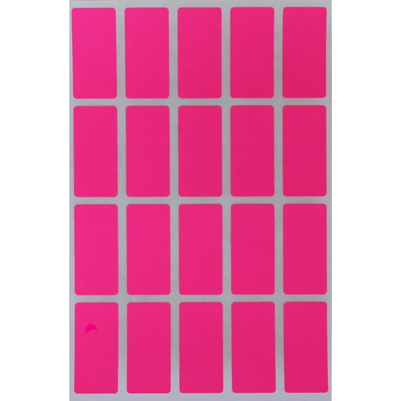 Royal Green Neon Pink Rectangular Multicolored Stickers (40mm x 19mm) 1.57 inch x 0.75-1000 Pack