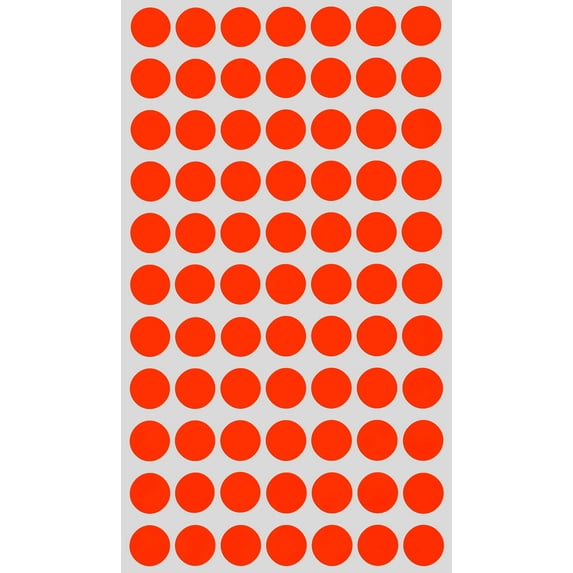 Royal Green Neon red Dot Sticker 15mm (Approx 5/8 inch 19/32) - self Adhesive Removable Labels 1.5cm - 385 Pack