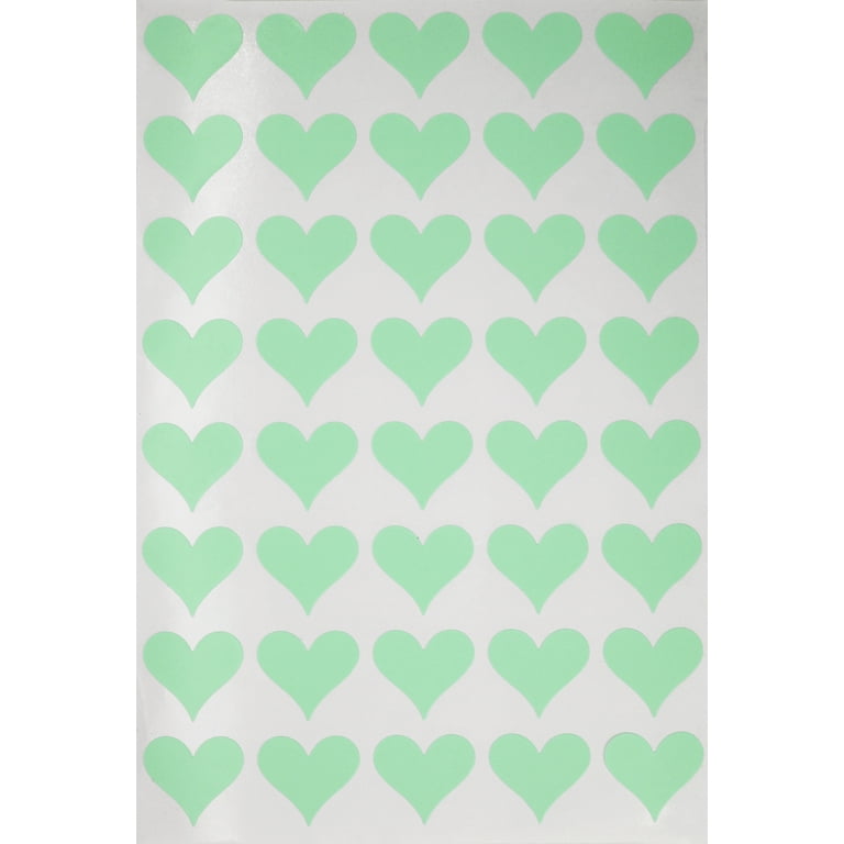 Heart Stickers Labels 3/4 inch 19mm 600 / Pastel Green