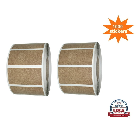 Royal Green Permanent Adhesive Label Kraft Paper Stickers Rolls 40mm x 19mm - 1000 Pack