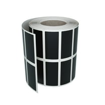 Royal Green Permanent Adhesive Rectangle Stickers Rolls in Black 25mmx10mm - 1000 Pack
