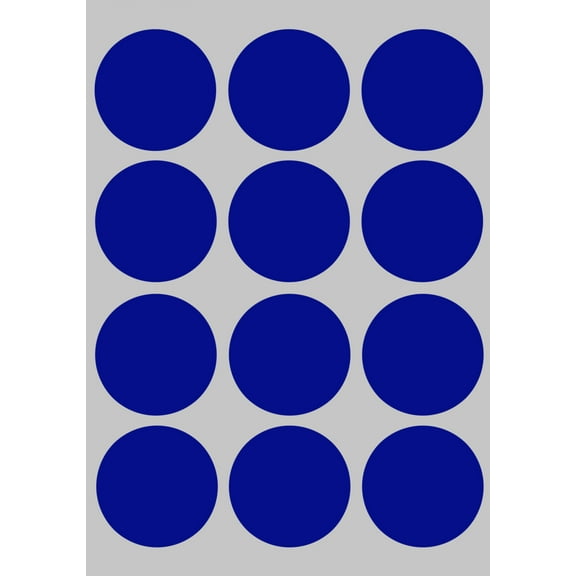 Royal Green Permanent Sticky Labels 1.5 inch (4 cm Approximately) Blue Dot Stickers - 1200 Pack