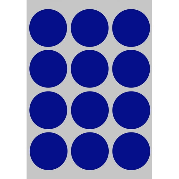 Royal Green Permanent Sticky Labels 1.5 inch (4 cm Approximately) Blue Dot Stickers - 1200 Pack