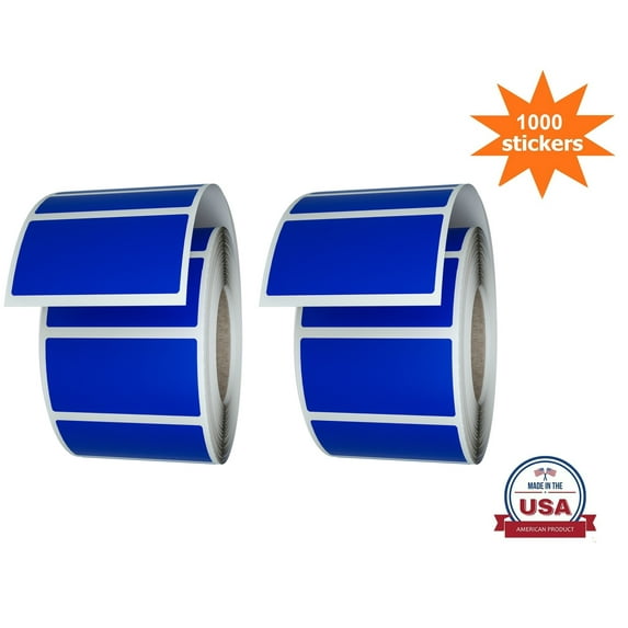 Royal Green Rectangle Blue Stickers Label Write On Surface (40mm x 19mm) 1.57 inch x 0.75 inch - 1000 Pack