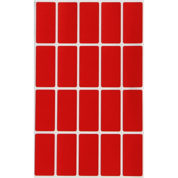 Royal Green Rectangle Colored Label Stickers Red 1.57 inch x 0.75 inch (40mm x 19mm) - 1000 Pack