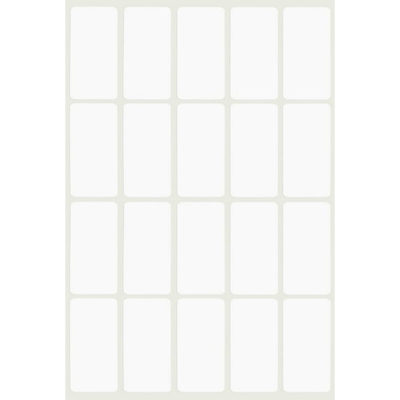 Royal Green Rectangle Folder File Labels 1.57 inch x 0.75 inch - White Color Coding Stickers (40mm x 19mm) - 100 Pack