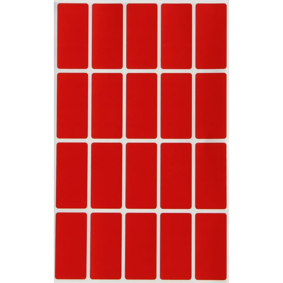 Royal Green Rectangle Folder File Labels 1.57inch x 0.75 inch - RED Color Coding Stickers (40mm x 19) - 100 Pack