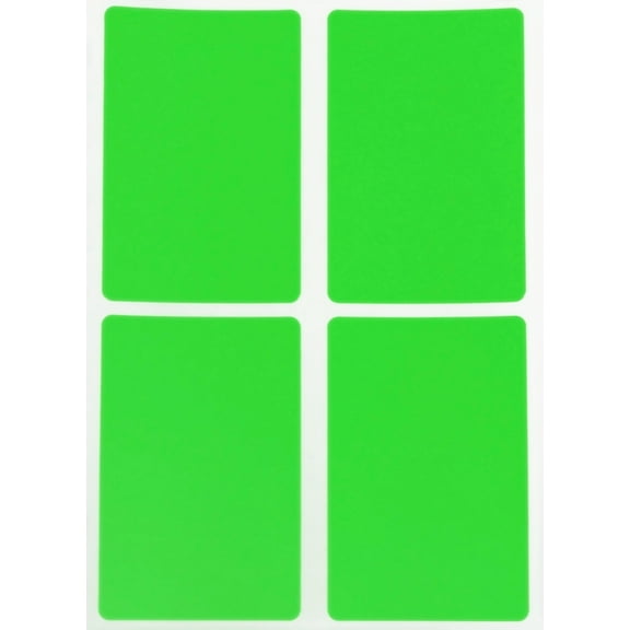 Royal Green Rectangle Permanent Adhesive Neon Sticker Labels, 200 Count