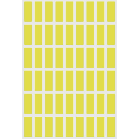 Royal Green Rectangle Sticker Tabs 1 inch x 3/8 inch - Pastel Yellow Labels (25mmx10mm) - 270 Pack