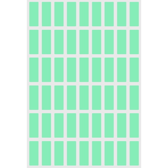 Royal Green Rectangular Blank Sticker 1 inch x 3/8 inch - Pastel Green Labels (25mmx10mm) - 1350 Pack