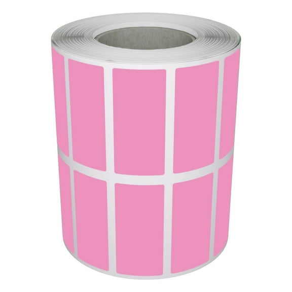 Royal Green Rectangular Color-Coding Label Rolls in Pastel Pink 25mmx10mm - 1400 Pack