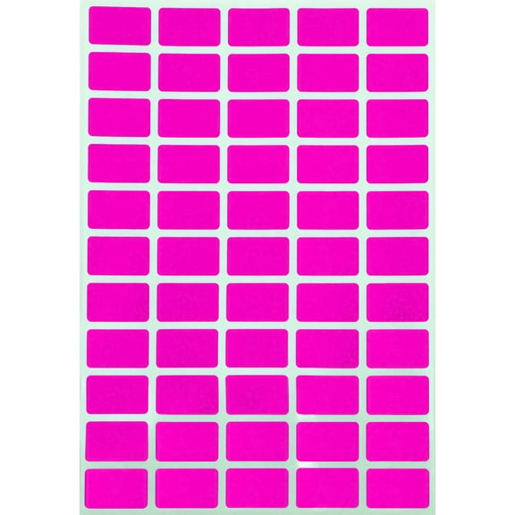Royal Green Rectangular Color-Coding Labels 25.5mm x 16 mm Clean Removable Adhesive Stickers in Neon Pink (1 inch x .625 inch) - 1375 Pack