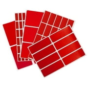 Royal Green Rectangular Color-Coding Labels Red Sticker Sheets in Assorted Sizes - 356 Pack