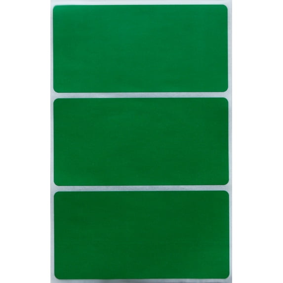 Royal Green Rectangular Color Coding Stickers Name Tag Labels 4" x 2" in Green, 300 Pack