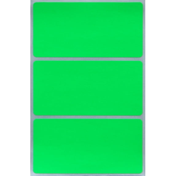 Royal Green Rectangular Color Coding Stickers Name Tag  Labels  4" x 2" in Neon Green, 300 Pack