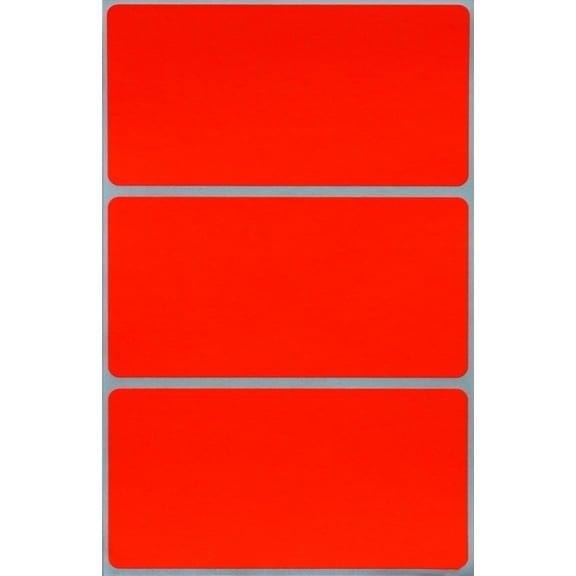 Royal Green Rectangular Color Coding Stickers Name Tag Labels 4" x 2" in Neon Red, 150 Pack