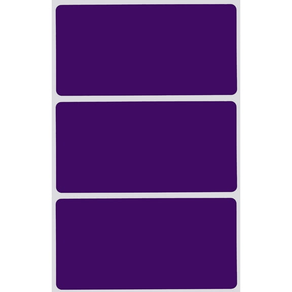 Royal Green Rectangular Color Coding Stickers Name Tag  Labels  4" x 2" in Royal Purple, 45 Pack