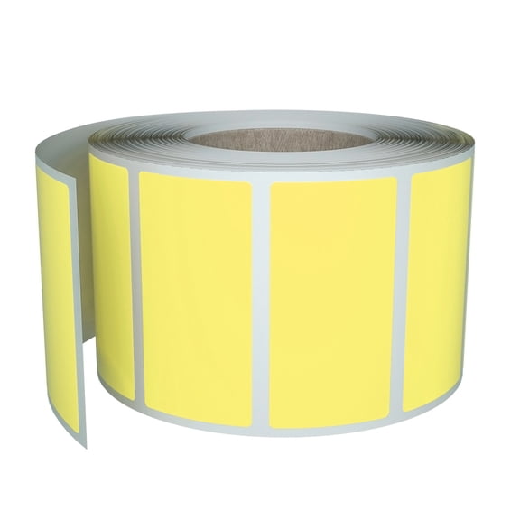 Royal Green Rectangular Color Coding Stickers Roll Labels 1.57" x 0.75" in Pastel Yellow, 500 Pack