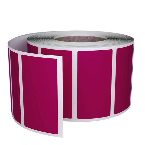 Royal Green Rectangular Color Coding Stickers Roll Labels 1.57" x 0.75" in Purple, 500 Pack