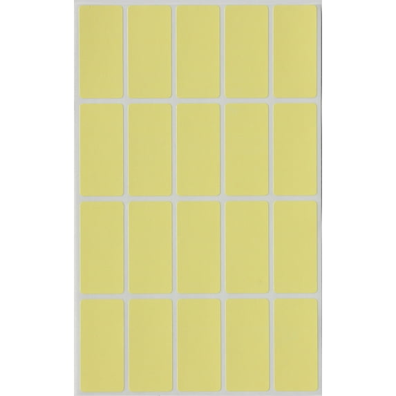Royal Green Rectangular Color Coding Stickers in Pastel Yellow (40mm x 19mm) 1.57 inch x 0.75-1000 Pack