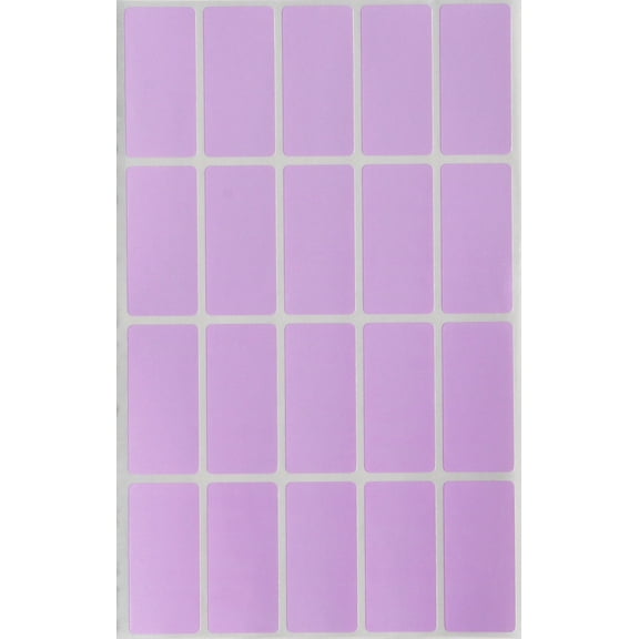Royal Green Rectangular Colored Labels 1.57inch x 0.75 inch - Rectangle Color Code Stickers in Pastel Purple - 100 Pack