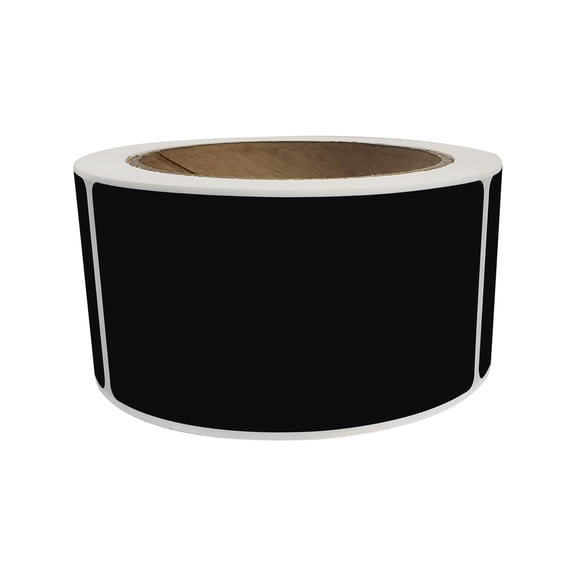 Royal Green Rectangular Label Stickers 4x2 inch (7.5cm x 2.5cm) Black Label Roll - 250 Pack