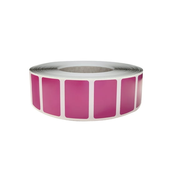 Royal Green Rectangular Labels Rolls for Identifications and Marking in Pink (25.5mm x 16mm) 1 inch x 0.625 - 1000 Pack