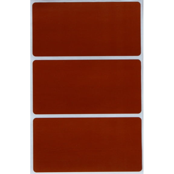 Royal Green Rectangular Name Tag Stickers Color-Coding Labels, 4" x 2" in Brown, 45 Pack