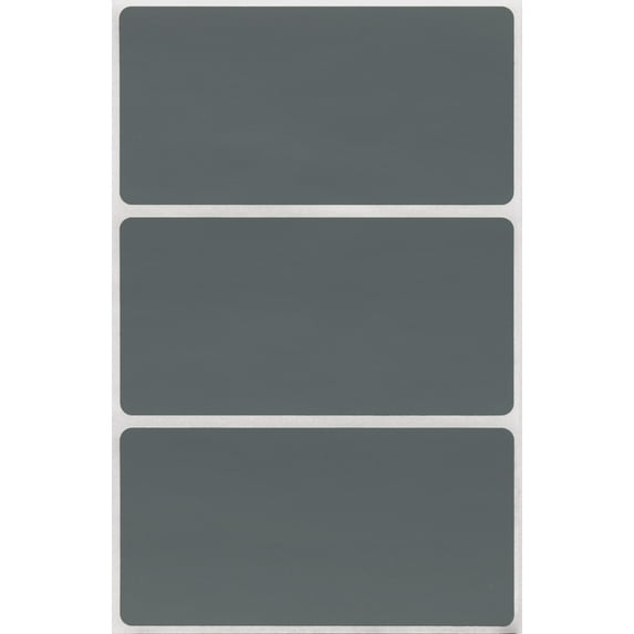 Royal Green Rectangular Name Tag Stickers Color-Coding Labels, 4" x 2" in Grey, 300 Pack
