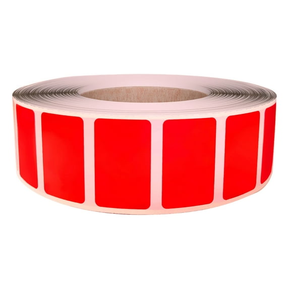 Royal Green Rectangular Removable Labels Sticker Rolls for File Folder Tabs in Neon Red (25.5mm x 16mm) 1 inch x 0.625 - 1000 Pack