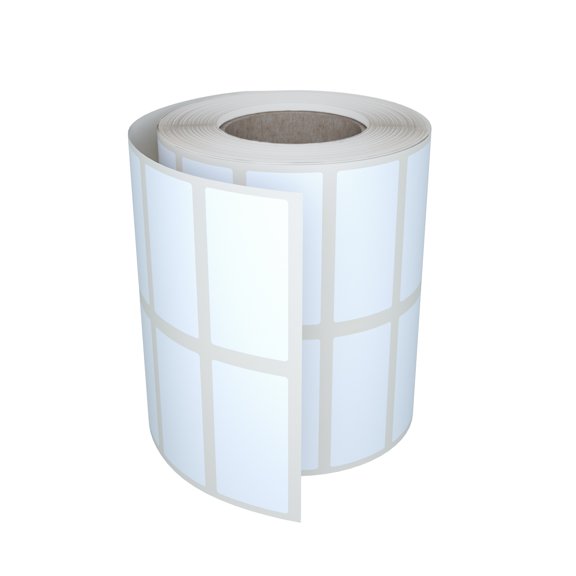 Royal Green Rectangular Sticker Writable Labels Rolls in White 25mmX10mm - 1000 Pack