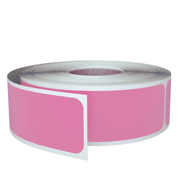 Royal Green Rectangular Stickers 3x1 inch (7.5cm x 2.5cm) Pastel Pink Sticker Label Roll - 250 Pack