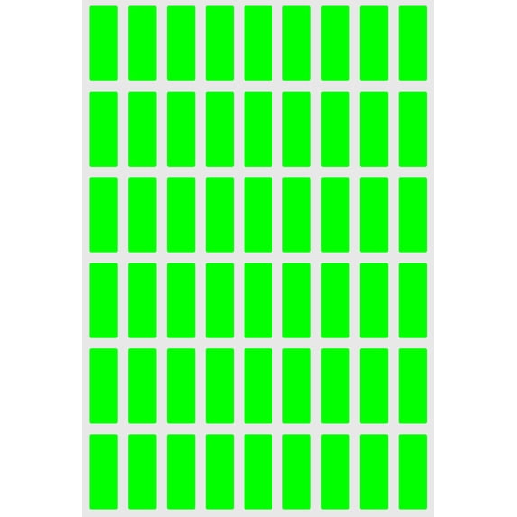 Royal Green Rectangular Stickers for Color Coding 1 in x 3/8 in in Neon ...