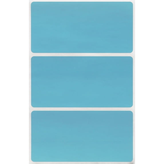 Royal Green Rectangular Stickers to Write On Name Tags for Events & Parties 4" x 2" in Light Blue, 300 Pack