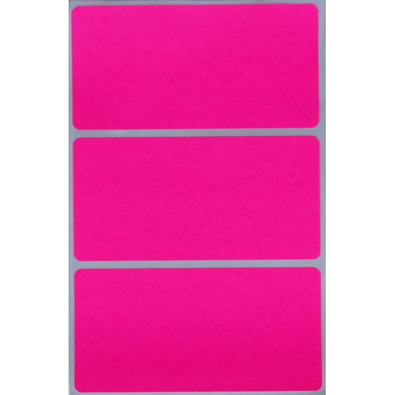 Royal Green Rectangular Stickers to Write On Name Tags for Events & Parties 4" x 2" in Neon Pink, 150 Pack