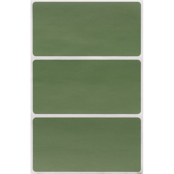 Royal Green Rectangular Stickers to Write On Name Tags for Events & Parties 4" x 2"  in Olive Green, 45 Pack