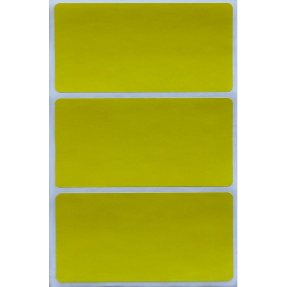 Royal Green Rectangular Stickers to Write On Name Tags for Events & Parties 4" x 2"  in Yellow, 300 Pack