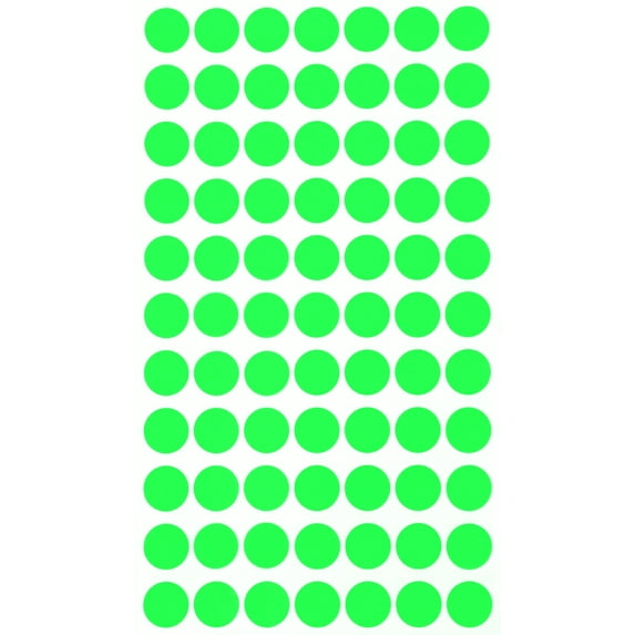 Royal Green Removable Adhesive Dots Sticker 1.5cm - Neon Green Stickers 15mm (Approx 5/8 inch 19/32) - No Residue - 385 Pack