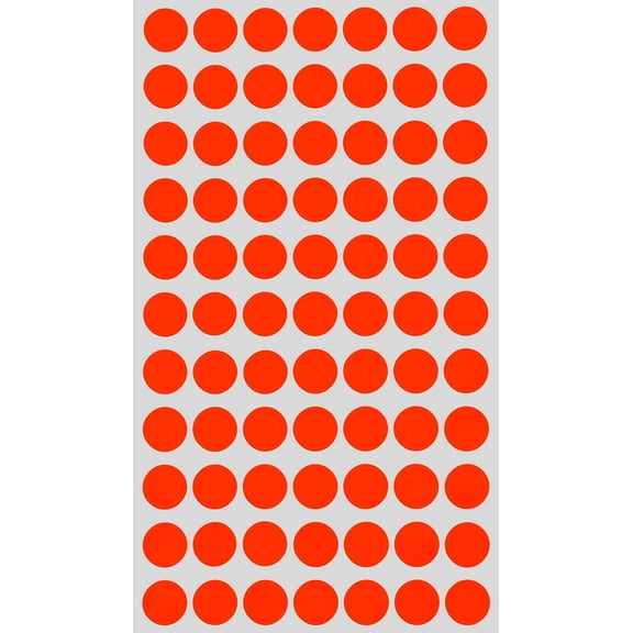 Royal Green Removable Labels Easy Peel Off 1.5cm No Residue Color Code Stickers Round 15mm 7700 Pack - (Neon Red)