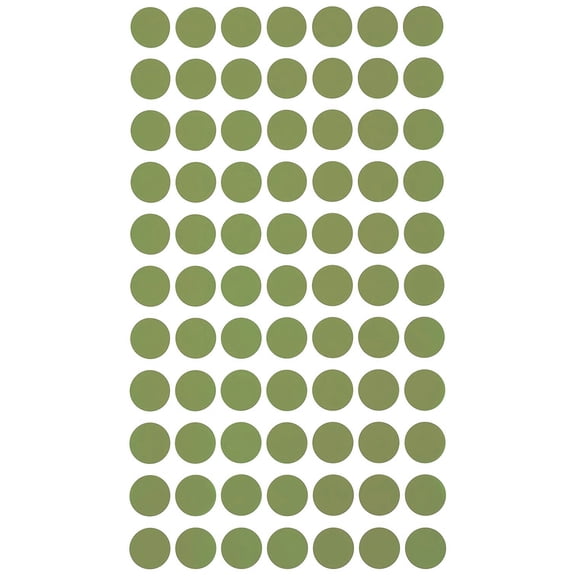 Royal Green Removable Labels Easy Peel Off 1.5cm No Residue Color Code Stickers Round 15mm 7700 Pack - (Olive)