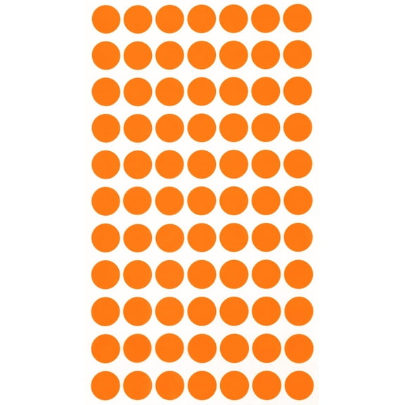 Royal Green Removable Labels Orange Sticker dots 15 mm (Approx 5/8 inch 19/32) - All Purpose Label 1.5 cm - 770 Pack