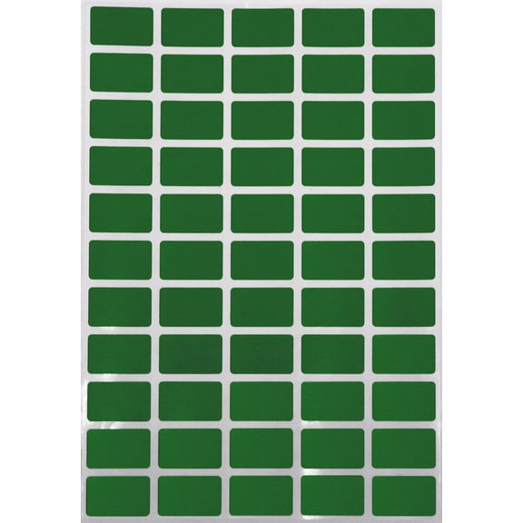 Royal Green Removable Stickers 1 inch x 5/8 inch - Rectangular Label in Green (25.5mm x 16mm) - 1375 Pack