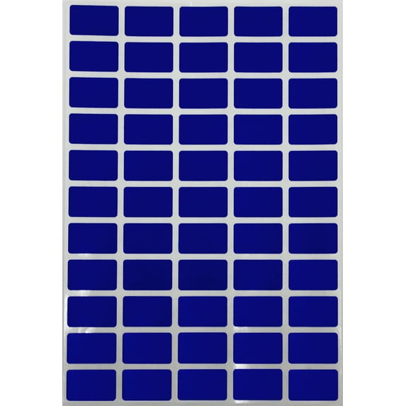 Royal Green Removable Stickers 1 inch x 5/8 inch Rectangular Price Stickers in Blue 25.5mm x 16 mm - 1375 Pack