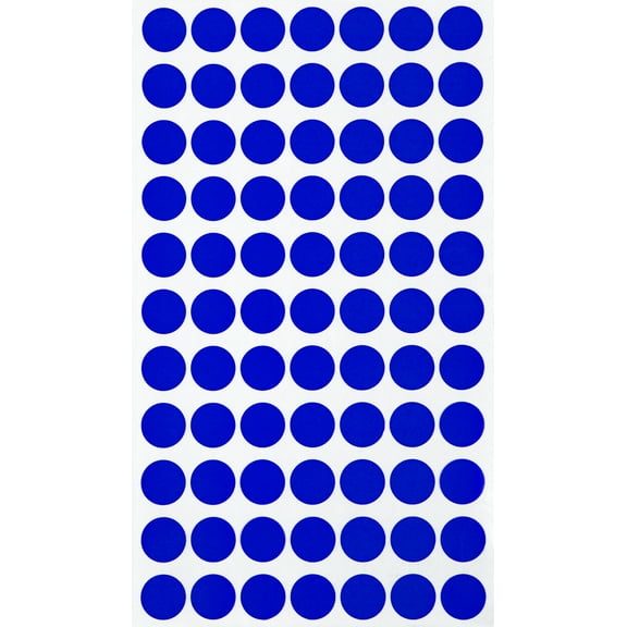 Royal Green Removable Stickers Labels in Blue Colored dots 1.5 cm 15mm (Approx 5/8 inch 19/32) - 1540 Pack
