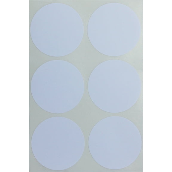 Royal Green, Round 2" inch Permanent Adhesive Sticker 50mm, Color Coding Dot Labels, two inch stickers, White, 72 Pack